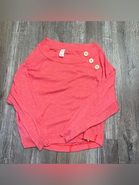 We the Free People Don't Forget Me Size Small Coral Side Button Top Sweater